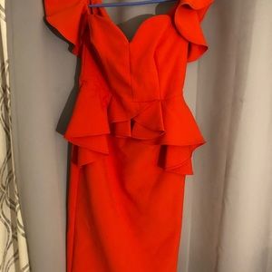 River Island burnt orange red dress size 10 eur 36